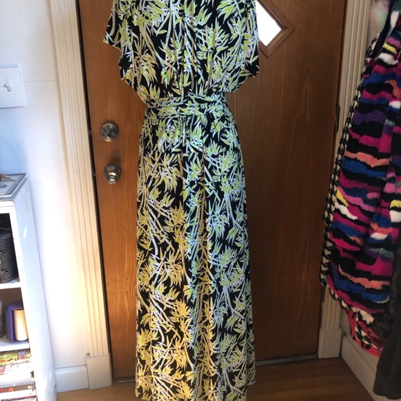 Michael Kors Bamboo Lime Green Black Dress Plus Size 18 18W - Picture 4 of 13